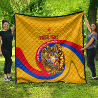 Personalized Armenia Coat Of Arms Quilt Armenian Flag Map And Patriotic Eagle Lion