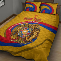 Personalized Armenia Coat Of Arms Quilt Bed Set Armenian Flag Map And Patriotic Eagle Lion