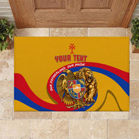 Personalized Armenia Coat Of Arms Rubber Doormat Armenian Flag Map And Patriotic Eagle Lion