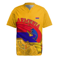 Personalized Armenia Coat Of Arms Rugby Jersey Armenian Flag Map And Patriotic Eagle Lion