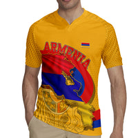Personalized Armenia Coat Of Arms Rugby Jersey Armenian Flag Map And Patriotic Eagle Lion