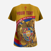 Personalized Armenia Coat Of Arms Scrub Top Armenian Flag Map And Patriotic Eagle Lion