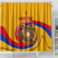 Personalized Armenia Coat Of Arms Shower Curtain Armenian Flag Map And Patriotic Eagle Lion