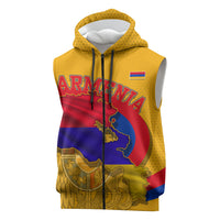 Personalized Armenia Coat Of Arms Sleeveless Zip Hoodie Armenian Flag Map And Patriotic Eagle Lion