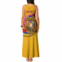 Personalized Armenia Coat Of Arms Tank Maxi Dress Armenian Flag Map And Patriotic Eagle Lion