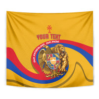 Personalized Armenia Coat Of Arms Tapestry Armenian Flag Map And Patriotic Eagle Lion