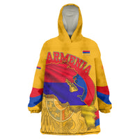 Personalized Armenia Coat Of Arms Wearable Blanket Hoodie Armenian Flag Map And Patriotic Eagle Lion