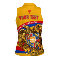 Personalized Armenia Coat Of Arms Women Sleeveless Polo Shirt Armenian Flag Map And Patriotic Eagle Lion