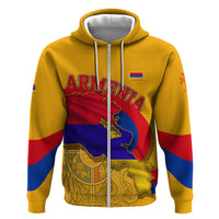 Personalized Armenia Coat Of Arms Zip Hoodie Armenian Flag Map And Patriotic Eagle Lion