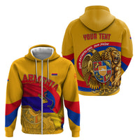 Personalized Armenia Coat Of Arms Zip Hoodie Armenian Flag Map And Patriotic Eagle Lion