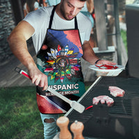 Hispanic Heritage Month Unidos We Rise Apron Vibrant Sunflower Flags - Globe Graphic With Splatter Paint