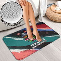 Hispanic Heritage Month Unidos We Rise Bathroom Set Vibrant Sunflower Flags - Globe Graphic With Splatter Paint