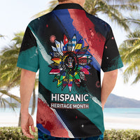 Hispanic Heritage Month Unidos We Rise Hawaiian Shirt Vibrant Sunflower Flags - Globe Graphic With Splatter Paint