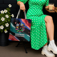 Hispanic Heritage Month Unidos We Rise Tote Bag Vibrant Sunflower Flags - Globe Graphic With Splatter Paint