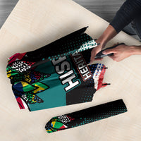 Hispanic Heritage Month Unidos We Rise Umbrella Vibrant Sunflower Flags - Globe Graphic With Splatter Paint