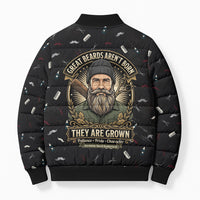 The Beard Society Bomber Puffer Jacket Vintage Barber Great Beards Grown With Pride