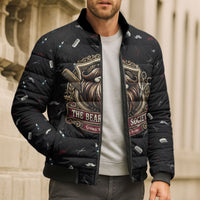 The Beard Society Bomber Puffer Jacket Vintage Barber Great Beards Grown With Pride