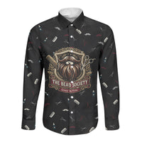 The Beard Society Long Sleeve Button Shirt Vintage Barber Great Beards Grown With Pride