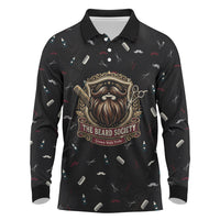 The Beard Society Long Sleeve Polo Shirt Vintage Barber Great Beards Grown With Pride