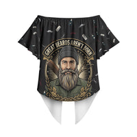 The Beard Society Off Shoulder Wrap Waist Top Vintage Barber Great Beards Grown With Pride