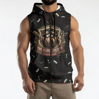 The Beard Society Sleeveless Zip Hoodie Vintage Barber Great Beards Grown With Pride