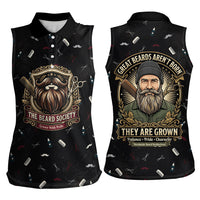 The Beard Society Women Sleeveless Polo Shirt Vintage Barber Great Beards Grown With Pride