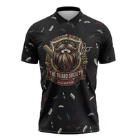 The Beard Society Zipper Polo Shirt Vintage Barber Great Beards Grown With Pride