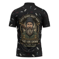 The Beard Society Zipper Polo Shirt Vintage Barber Great Beards Grown With Pride