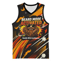 World Beard Day Basketball Jersey Ginger Beard Man Pride - Retro Comic