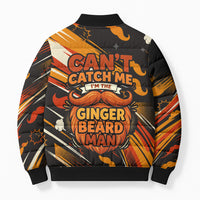 World Beard Day Bomber Puffer Jacket Ginger Beard Man Pride - Retro Comic