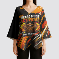 World Beard Day Kimono Sleeve Blouse Ginger Beard Man Pride - Retro Comic