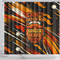 World Beard Day Shower Curtain Ginger Beard Man Pride - Retro Comic