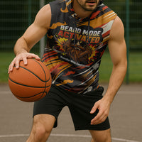 World Beard Day Sleeveless Hoodie Ginger Beard Man Pride - Retro Comic