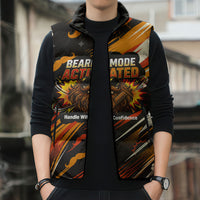 World Beard Day Sleeveless Puffer Jacket Ginger Beard Man Pride - Retro Comic