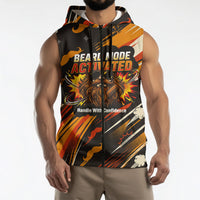 World Beard Day Sleeveless Zip Hoodie Ginger Beard Man Pride - Retro Comic