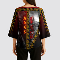 Ares Greek God Of War Kimono Sleeve Blouse Warrior Ancient Greek Mythology Art