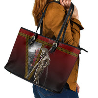 Ares Greek God Of War Leather Tote Bag Warrior Ancient Greek Mythology Art