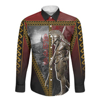 Ares Greek God Of War Long Sleeve Button Shirt Warrior Ancient Greek Mythology Art