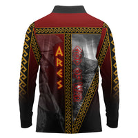 Ares Greek God Of War Long Sleeve Polo Shirt Warrior Ancient Greek Mythology Art