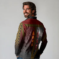 Ares Greek God Of War Long Sleeve Polo Shirt Warrior Ancient Greek Mythology Art