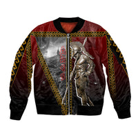 Ares Greek God Of War Sleeve Zip Bomber Jacket Warrior Ancient Greek Mythology Art