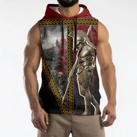 Ares Greek God Of War Sleeveless Hoodie Warrior Ancient Greek Mythology Art