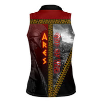 Ares Greek God Of War Women Sleeveless Polo Shirt Warrior Ancient Greek Mythology Art