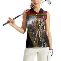 Ares Greek God Of War Women Sleeveless Polo Shirt Warrior Ancient Greek Mythology Art