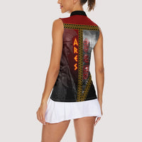 Ares Greek God Of War Women Sleeveless Polo Shirt Warrior Ancient Greek Mythology Art