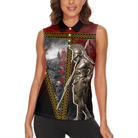 Ares Greek God Of War Women Sleeveless Polo Shirt Warrior Ancient Greek Mythology Art