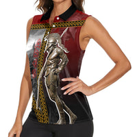 Ares Greek God Of War Women Sleeveless Polo Shirt Warrior Ancient Greek Mythology Art