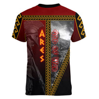 Ares Greek God Of War Women V-Neck T-Shirt Warrior Ancient Greek Mythology Art