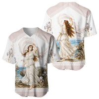Aphrodite Greek Goddess Baseball Jersey Classical Mythology Vintage Art Ocean Scene