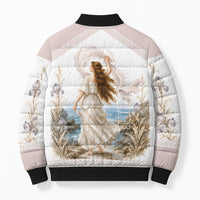 Aphrodite Greek Goddess Bomber Puffer Jacket Classical Mythology Vintage Art Ocean Scene